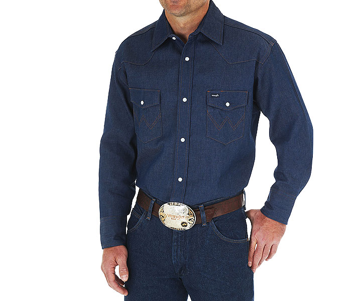 Men's Denim Work Shirt Long Sleeve Solid Cotton Military Shirts with  Embroidered | eBay